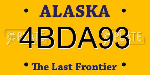 4BDA93 Alaska License Plate