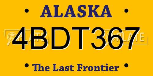 4BDT367 Alaska License Plate