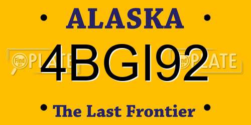 4BGI92 Alaska License Plate