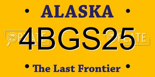 4BGS25 Alaska License Plate