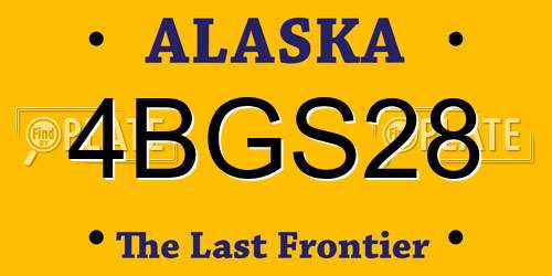 4BGS28 Alaska License Plate