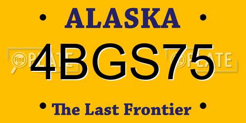 4BGS75 Alaska License Plate