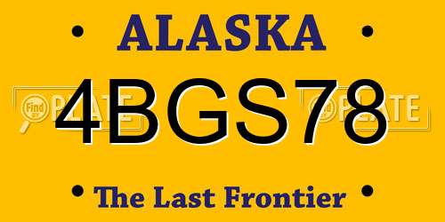4BGS78 Alaska License Plate