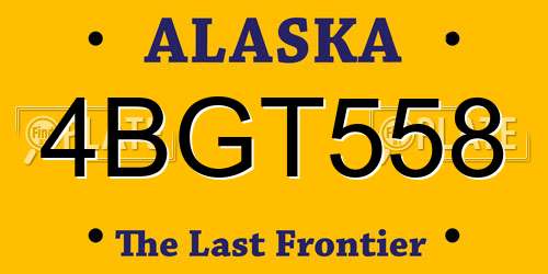 4BGT558 Alaska License Plate