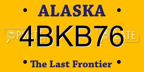 4BKB76 Alaska License Plate