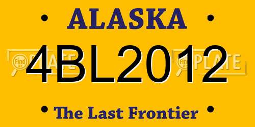 4BL2012 Alaska License Plate