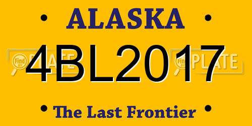 4BL2017 Alaska License Plate