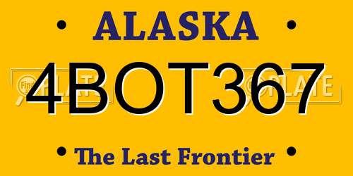 4BOT367 Alaska License Plate