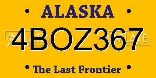 4BOZ367 Alaska License Plate