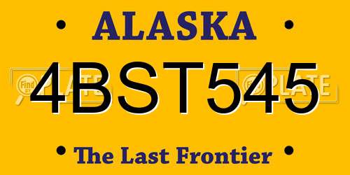 4BST545 Alaska License Plate