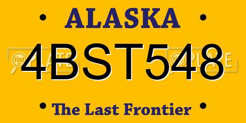 4BST548 Alaska License Plate