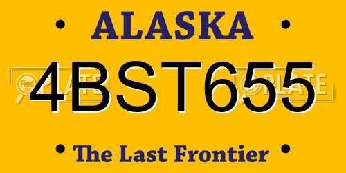 4BST655 Alaska License Plate