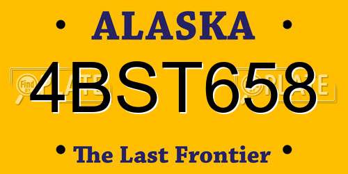 4BST658 Alaska License Plate