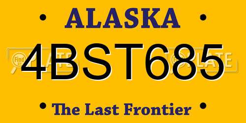 4BST685 Alaska License Plate