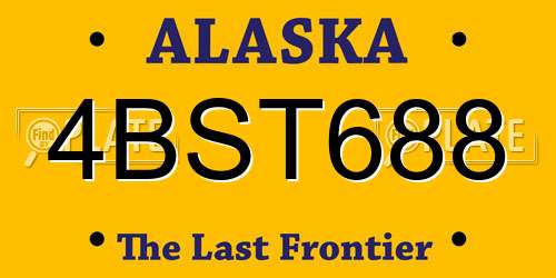 4BST688 Alaska License Plate