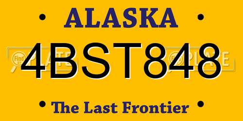 4BST848 Alaska License Plate