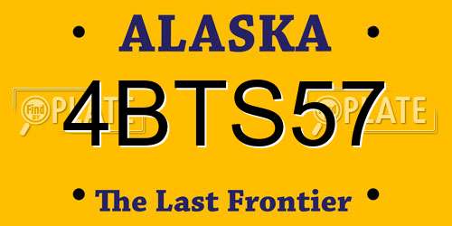 4BTS57 Alaska License Plate