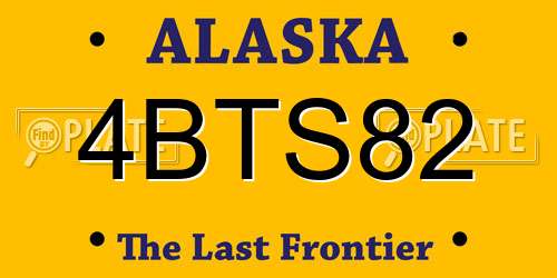 4BTS82 Alaska License Plate