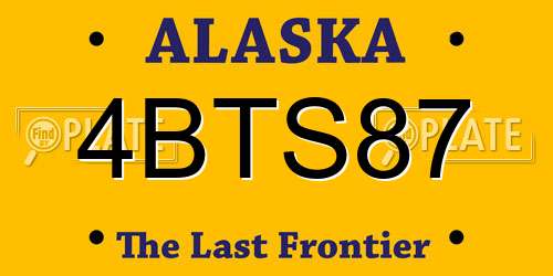 4BTS87 Alaska License Plate