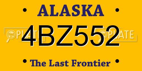 4BZ552 Alaska License Plate