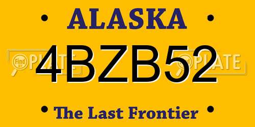 4BZB52 Alaska License Plate