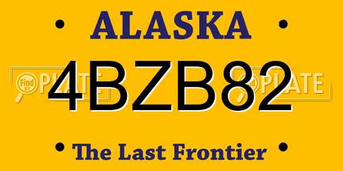 4BZB82 Alaska License Plate