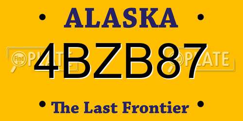 4BZB87 Alaska License Plate