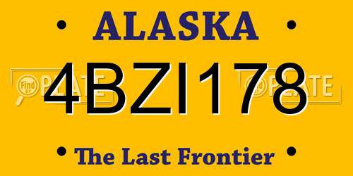 4BZI178 Alaska License Plate