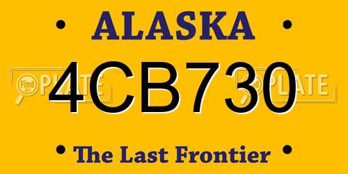 4CB730 Alaska License Plate