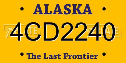 4CD2240 Alaska License Plate