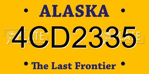 4CD2335 Alaska License Plate