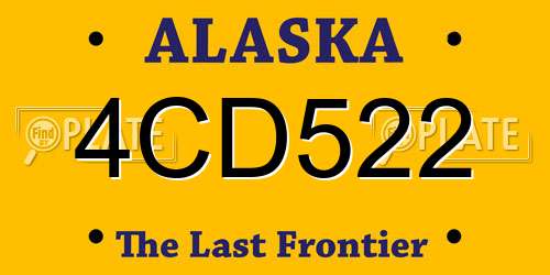 4CD522 Alaska License Plate