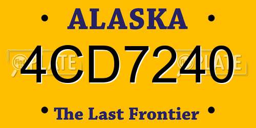 4CD7240 Alaska License Plate