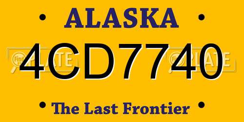 4CD7740 Alaska License Plate