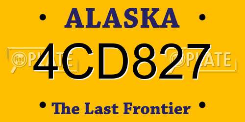 4CD827 Alaska License Plate