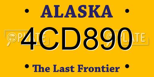 4CD890 Alaska License Plate