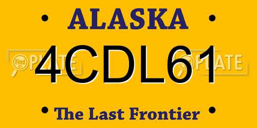 4CDL61 Alaska License Plate