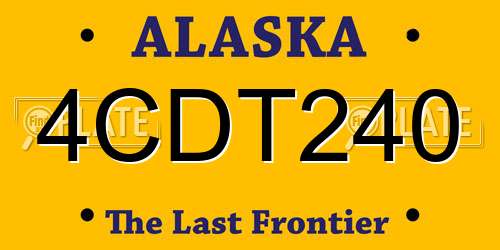 4CDT240 Alaska License Plate