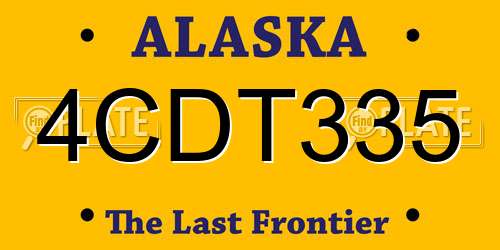 4CDT335 Alaska License Plate