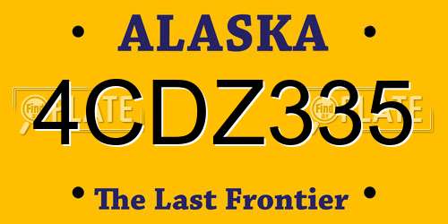 4CDZ335 Alaska License Plate