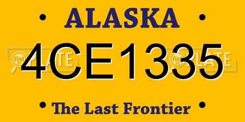 4CE1335 Alaska License Plate