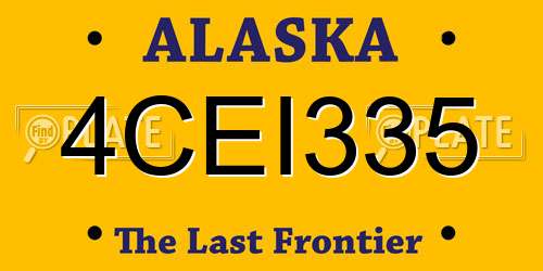 4CEI335 Alaska License Plate