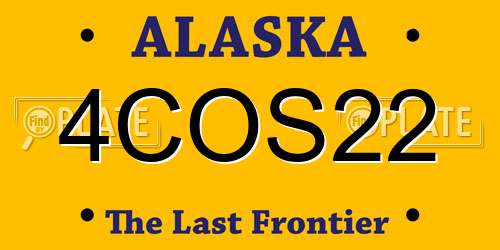 4COS22 Alaska License Plate