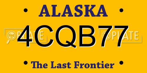 4CQB77 Alaska License Plate