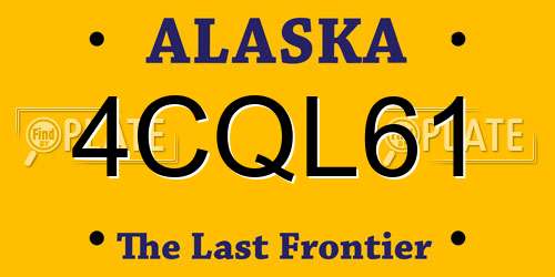 4CQL61 Alaska License Plate