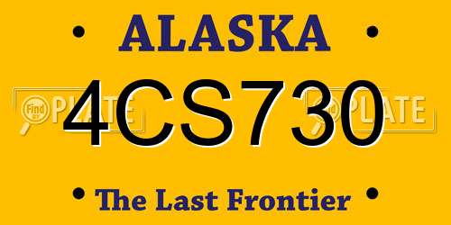4CS730 Alaska License Plate