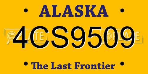 4CS9509 Alaska License Plate