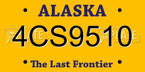 4CS9510 Alaska License Plate