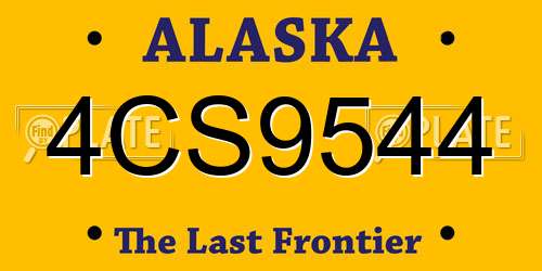 4CS9544 Alaska License Plate