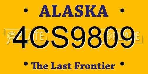 4CS9809 Alaska License Plate